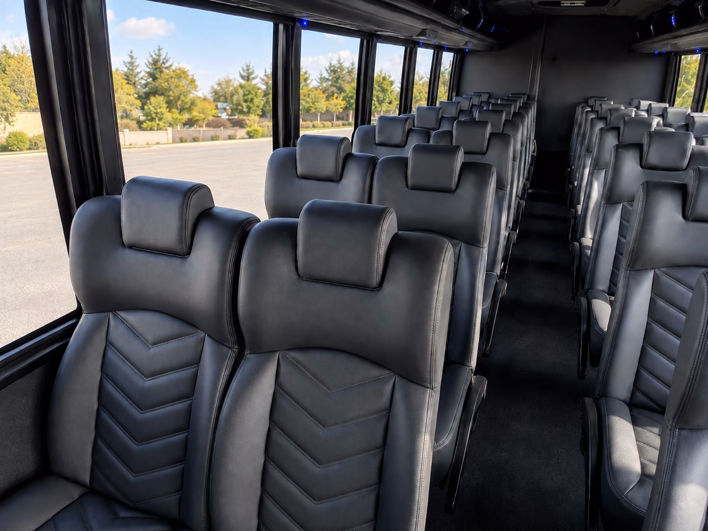 broken arrow 18 passenger minibus interior