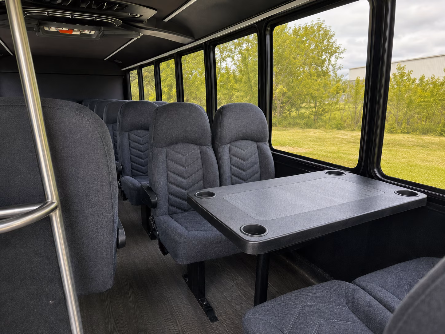 broken arrow 20 passenger minibus inside