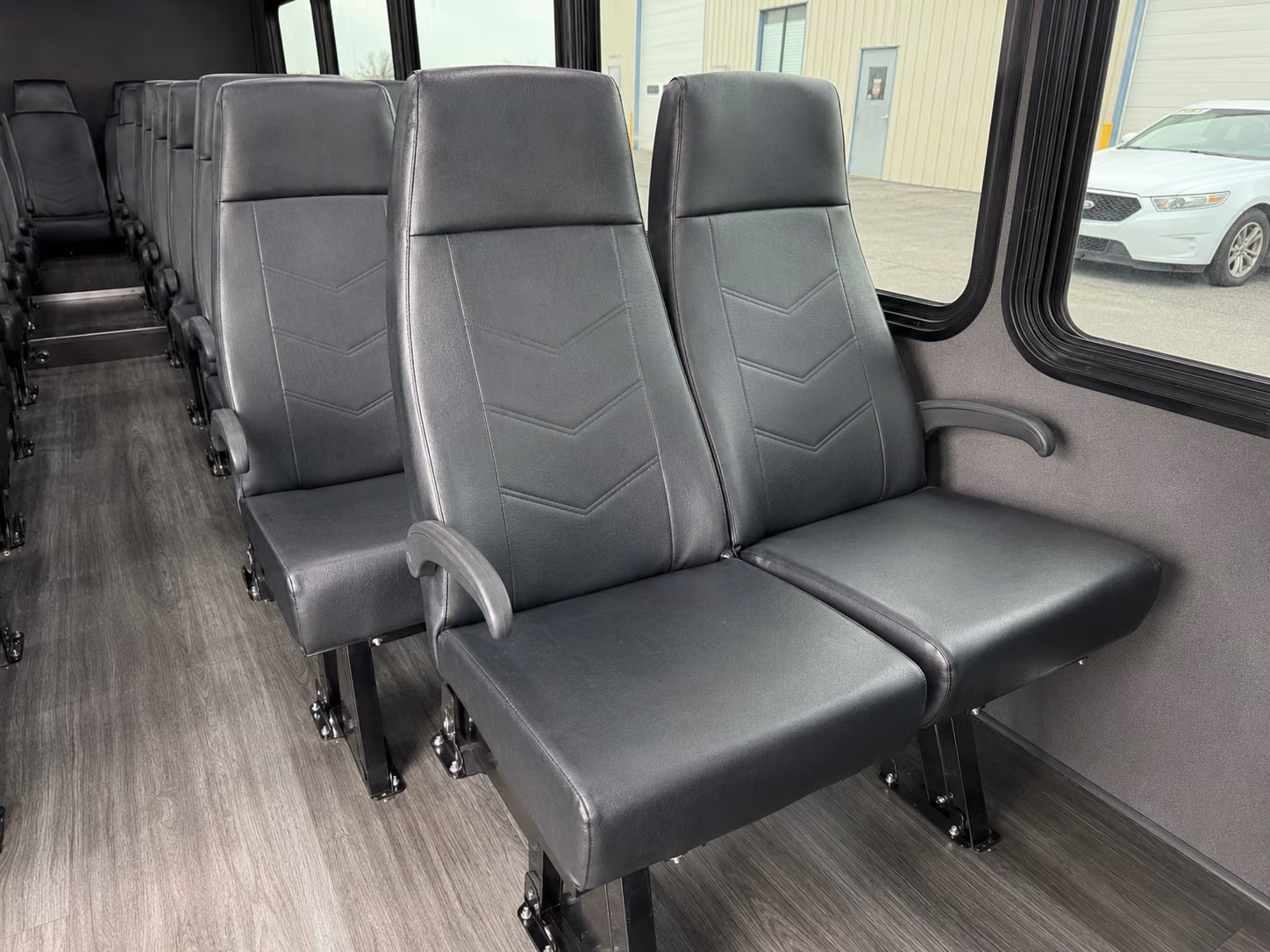 broken arrow 20 passenger minibus interior