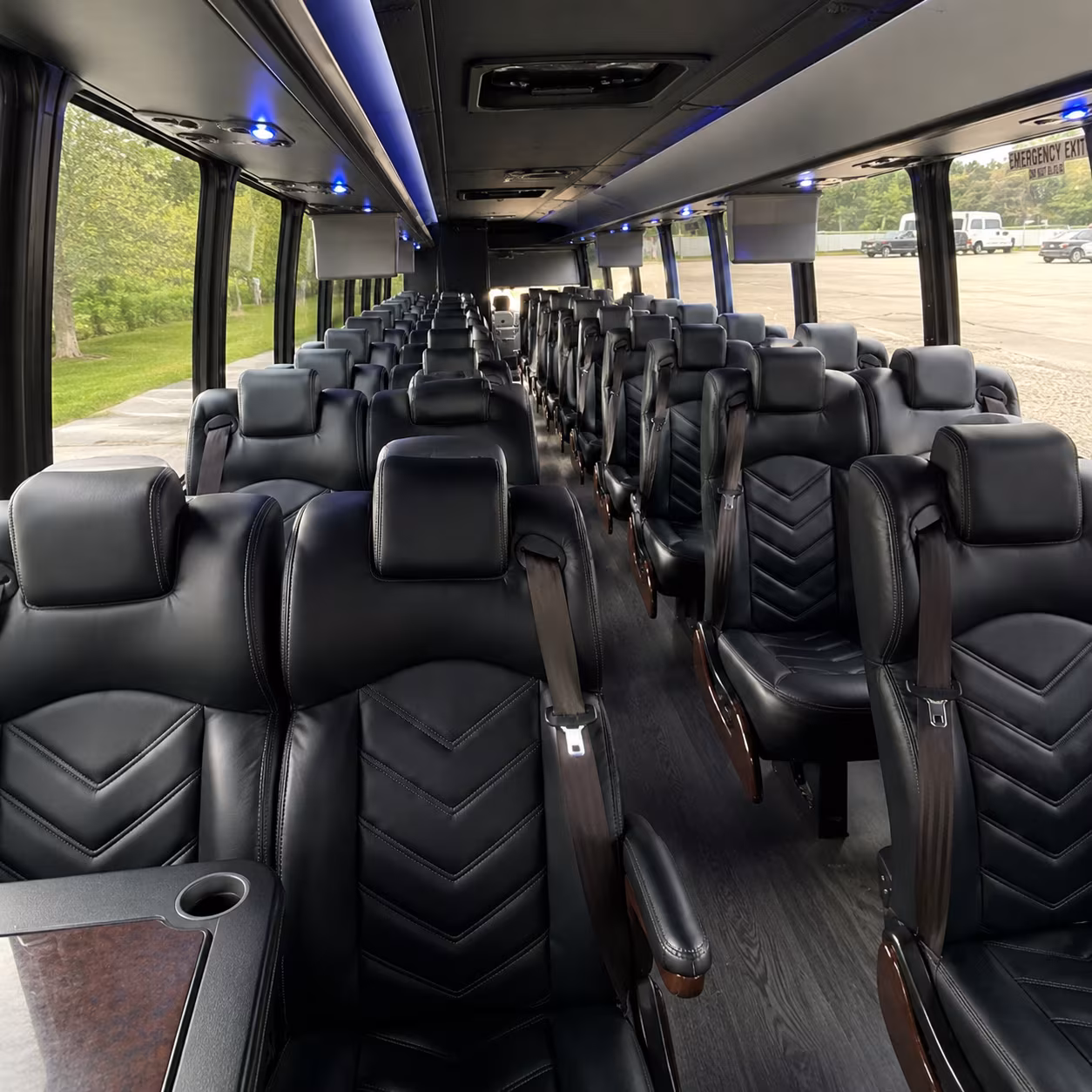 broken arrow 25 passenger minibus inside