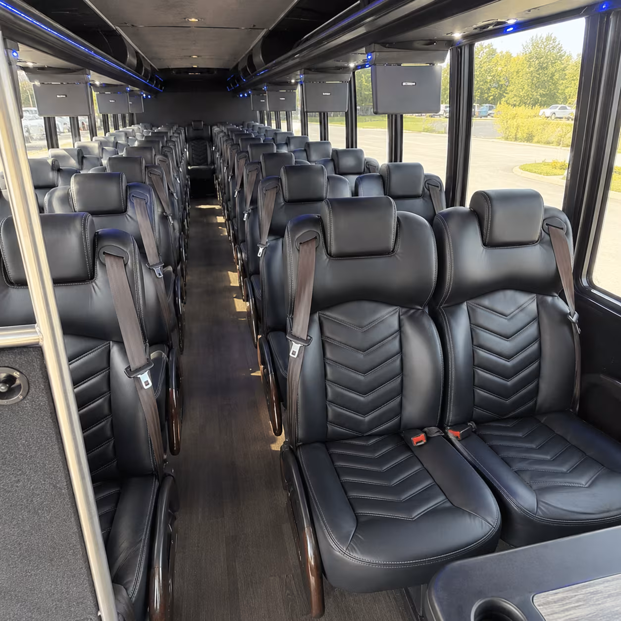 broken arrow 28 passenger minibus inside