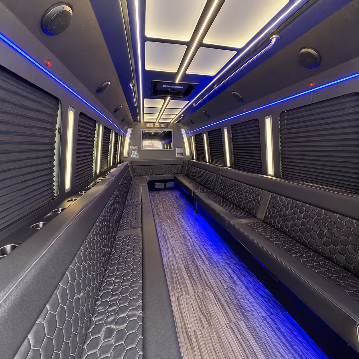 broken arrow 30 passenger party bus interior