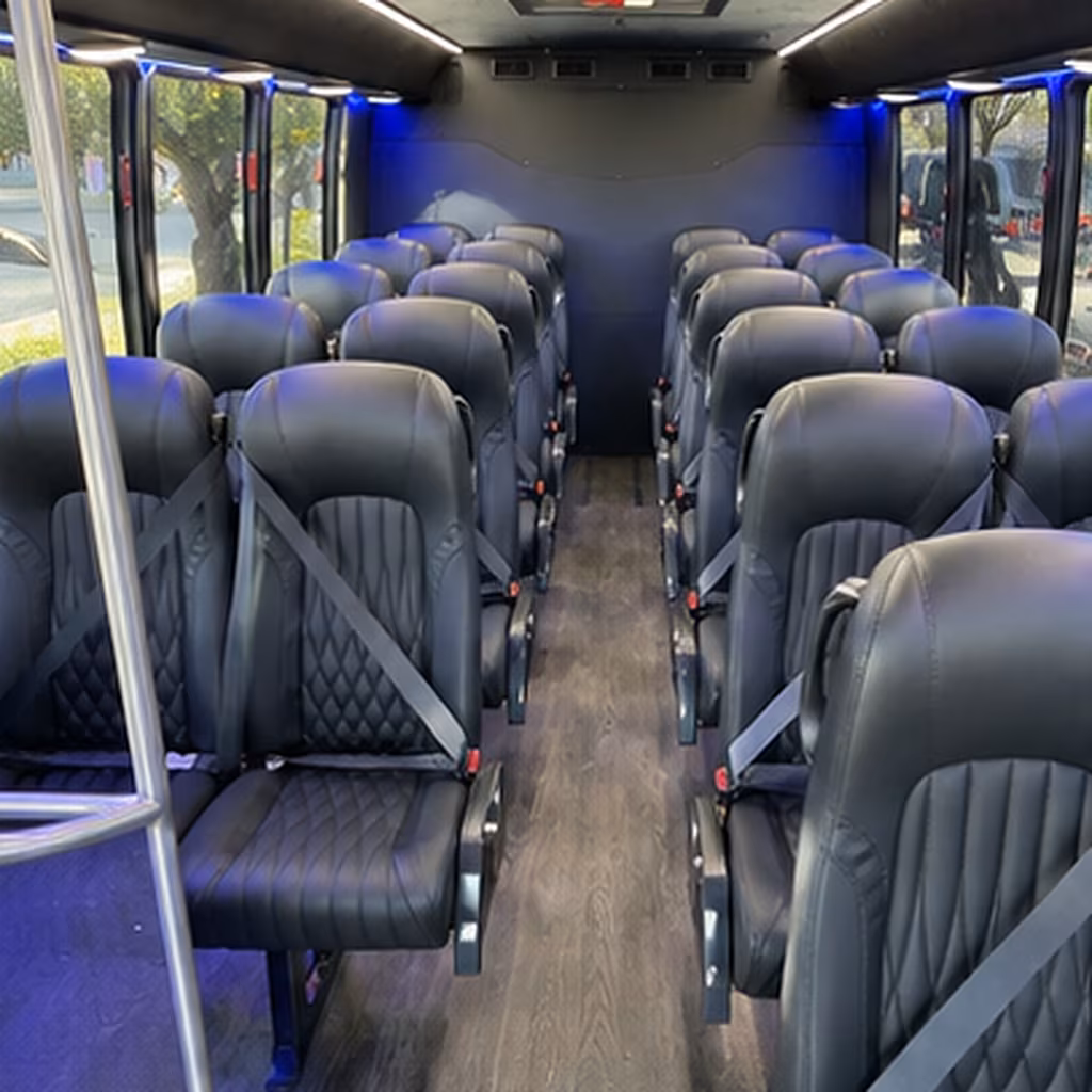 broken arrow 35 passenger minibus inside