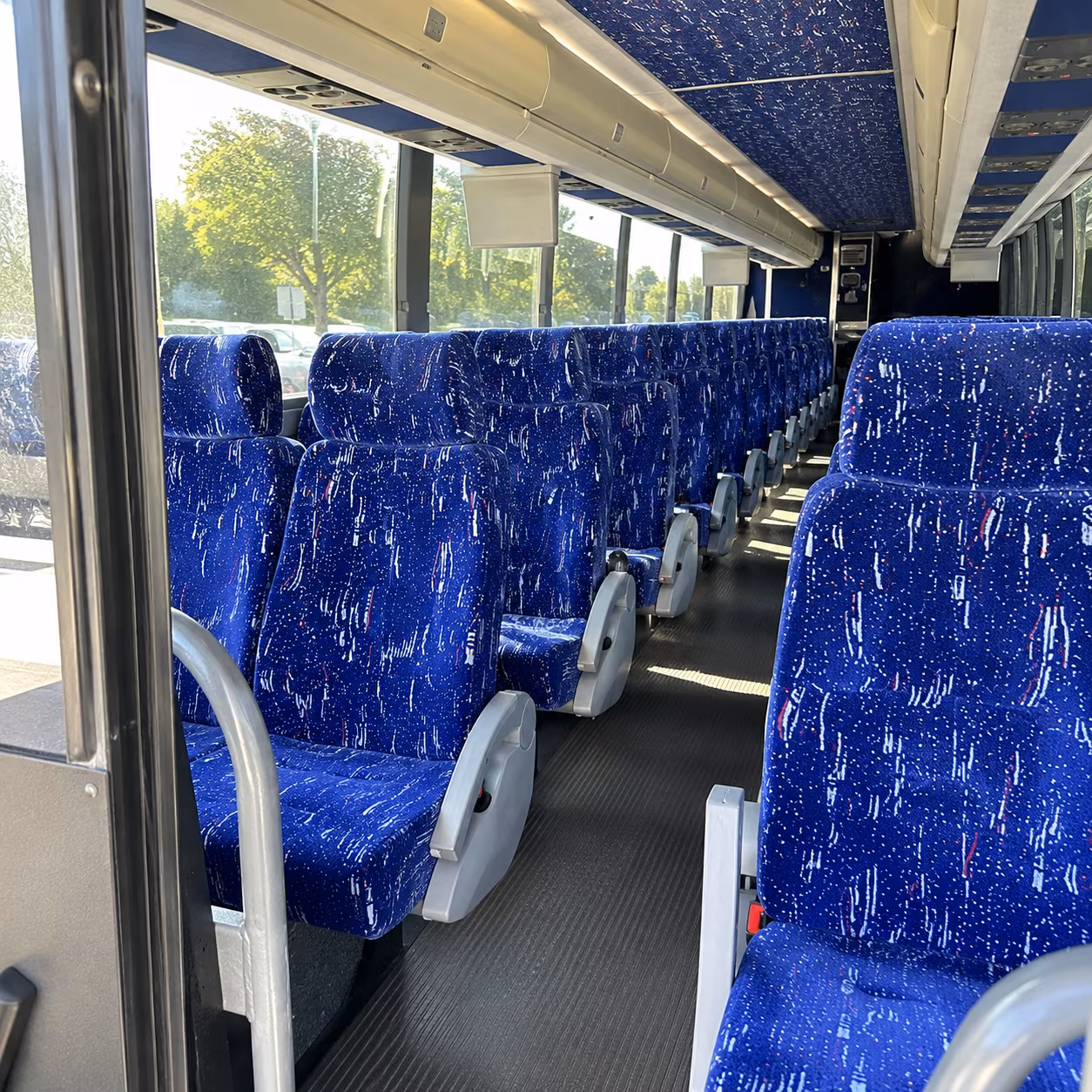 broken arrow 50 passenger charter bus inside