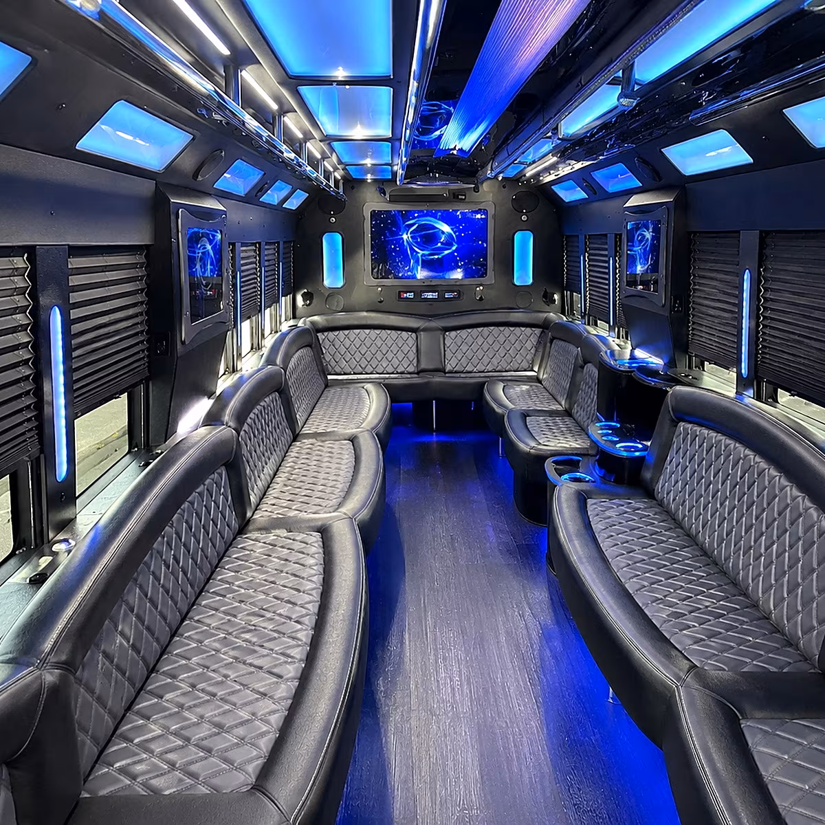 broken arrow 50 passenger party bus interior